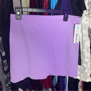 Hit Rewind Lavender Textured Mini Skirt – XL